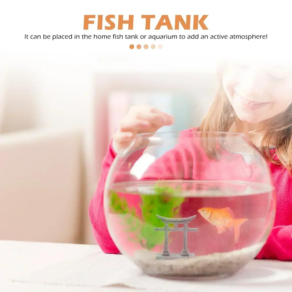 Torii Gate Japanese Aquarium Decor Miniature Ornamenttank Garden Shrine Shinto Landscape Sandstone Micro Decoration Simulation