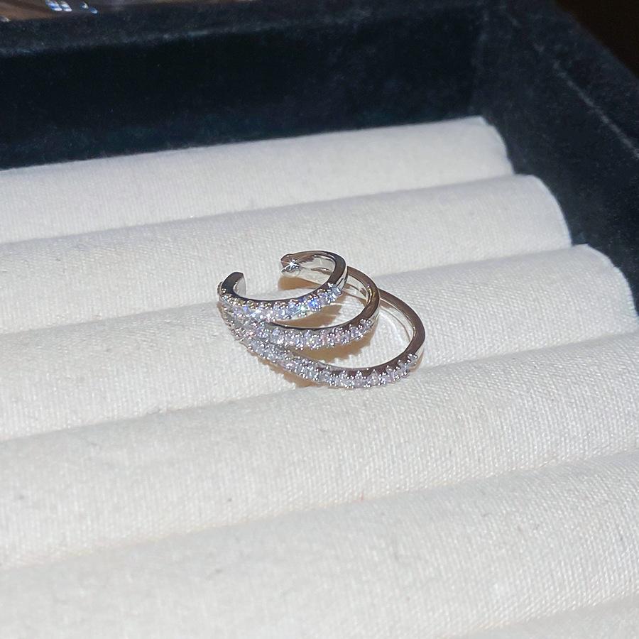 Korean zircon pearl earrings for women without earholes, simple daily earbone clips, light luxury earrings and earrings.