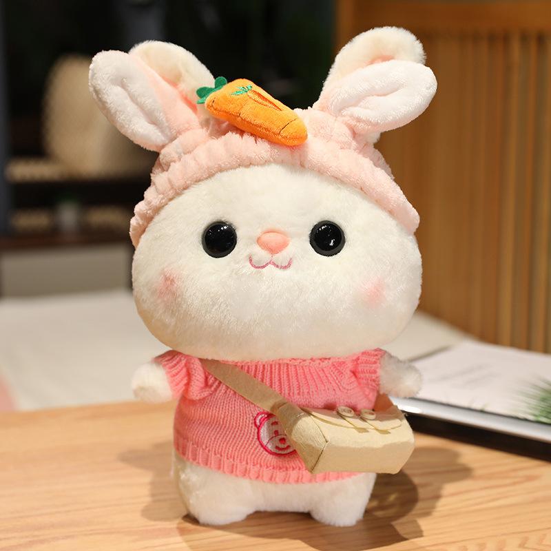 Rabbit Doll Drag Little Rabbit Creative Doll White Rabbit Plush Toy Gift for Girls