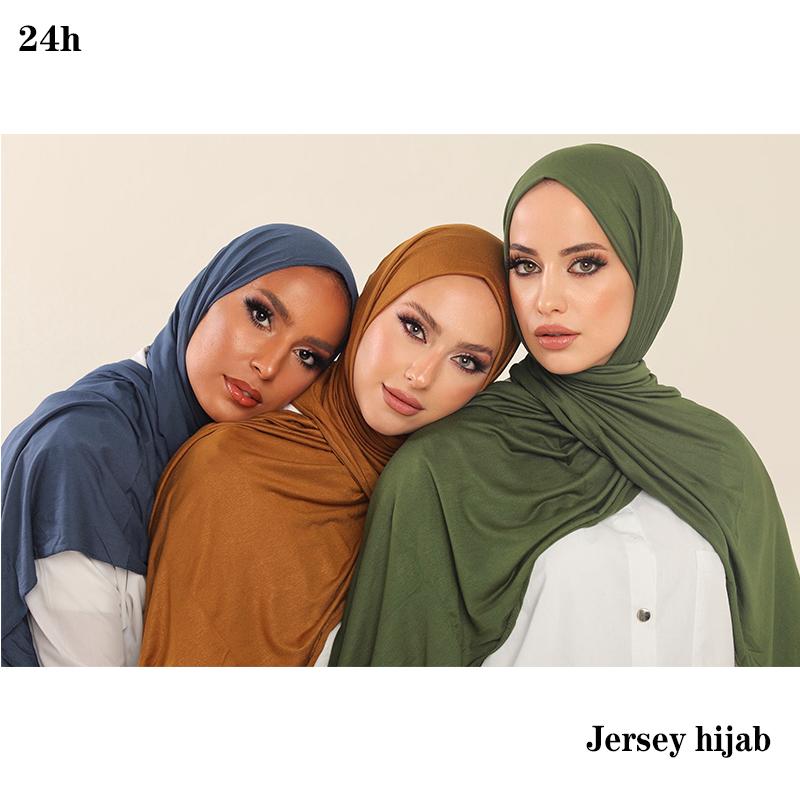 New Women Modal Cotton Jersey Hijab Ramadan Fashion Plain Soft Long Turban Scarf Shawls Islamic Ladies Headscarf Bandana