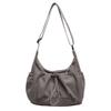 Elastic Rope Drawstring Tote Bag Solid Color Pleated Shoulder Bag Nylon Crossbody Bag  School