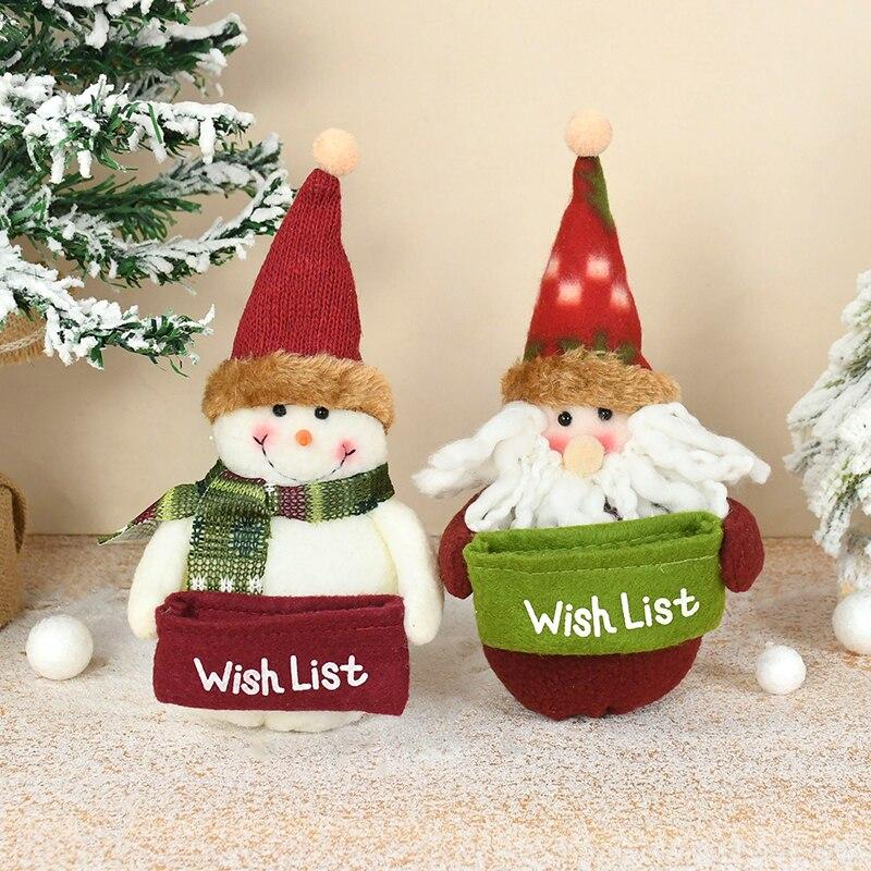 Merry Christmas LED Luminous Faceless Forest Old Man Elf Doll Ornament Navidad New Year Christmas Gift Children Faceless Doll