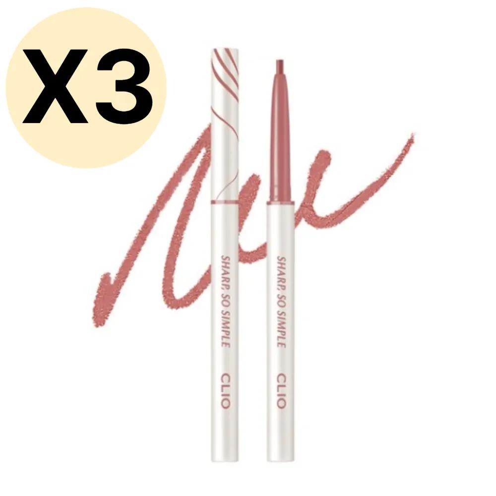 Clio Sharp Long-Lasting Pencil Liner Cool Tone No. 9 Rose x3