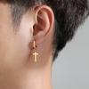 Vnox Simple Cross Dangle Earrings for Men Women Minimalist Stainless Steel Drop Small Hoop Metal Ear Jewelry Anti Allergy