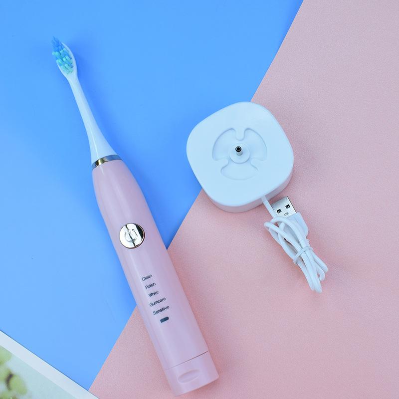 1Pc  Household Rechargeable Sonic Electric Toothbrush Electric Soft Bristle Toothbrush Daily Necessities Adult Children's Whitening Toothbrush