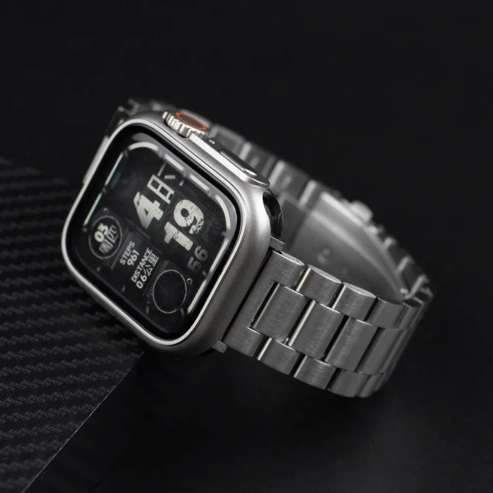 Stainless Steel iWatch Band with Case for Apple Watch band Ultra2 Ultra Series 9 8 7 6 5 4 3 2 1 SE bracelet 42mm 44mm 45mm 49mm