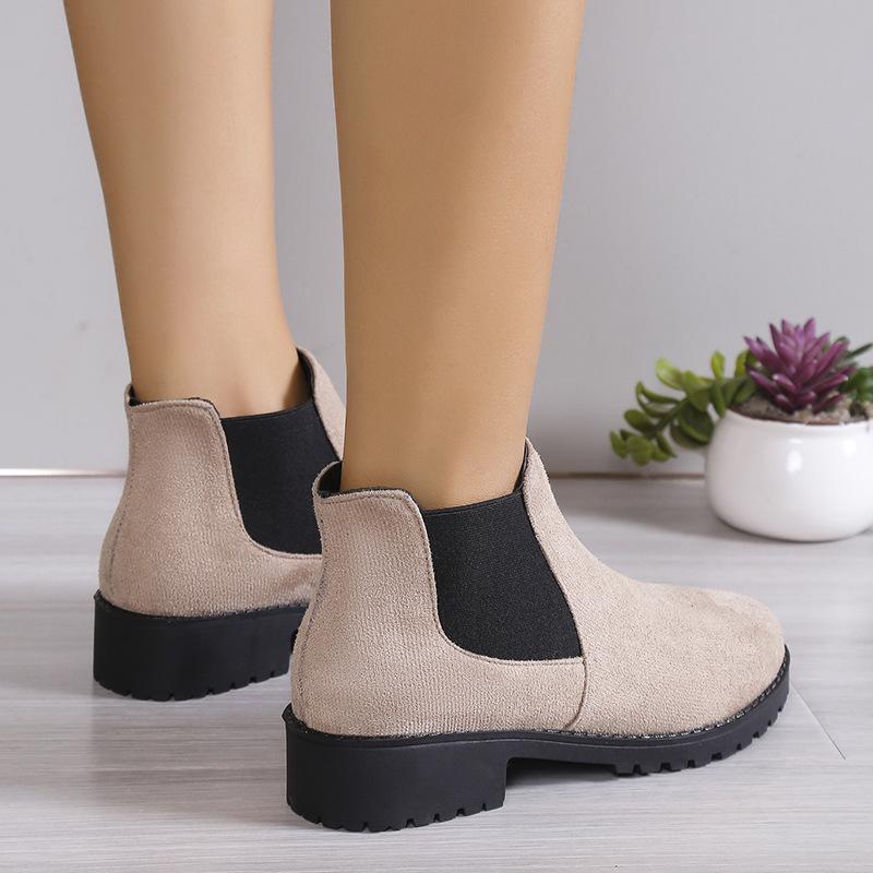 

Casual versatile single boots 2024 new large size spring pointed French thick heel solid color women s Martin boots 36