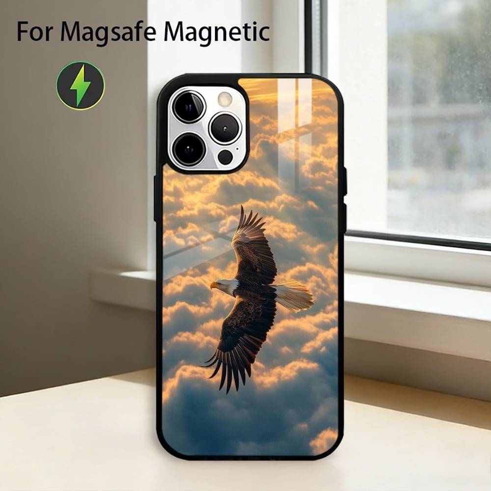 Eagle Cool A-Animal Phone Case For iPhone17,16,15,14,13,12,11 Plus,Pro Magnetic with Magsafe Wireless Charging