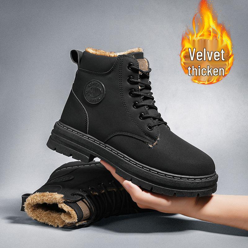 Men's Retro British-Style High-Top Martin Boots - Autumn Yellow Edition