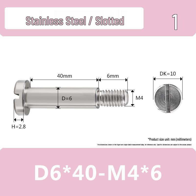 Stainless Steel M4*D5D6 Slotted Shaft Sleeve Screw with Partial Thread and Plain Rod