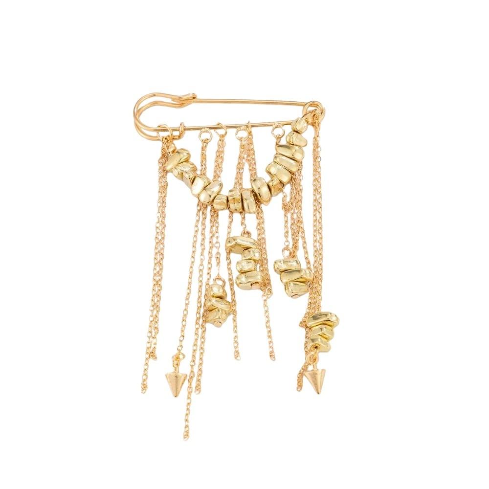 Irregular Lady Chain Tassel Brooches Handmade Trouser Leg Fixator Beaded Chain Pin Party Jewelry
