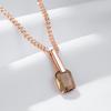 Square Brown Natural Zircon Pendant Necklace For Women Fashion  Rose Gold Color High Quality Bride Wedding Jewelry