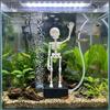 Glow In Dark Fish Tank Dance Skull Bubbler Movable Skeleton Fish Tank Bubbler  Gag Gift