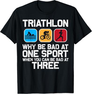 Lustiges Triathlon für Männer Frauen Triathlet Schwimmen Radfahren Laufen Sport T-Shirt