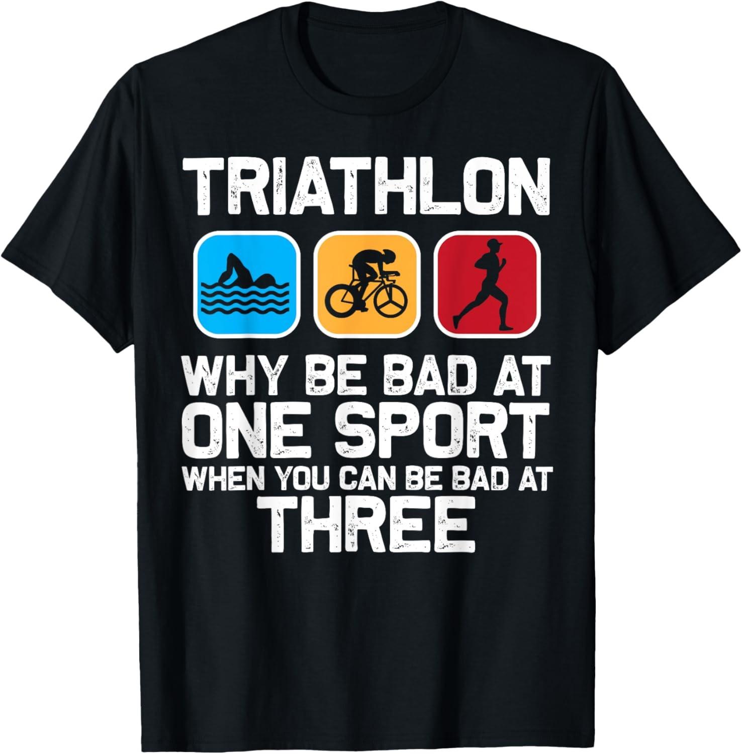 Funny Triathlon For Men Women Triathlete Swim Bike Run Sport T-Shirt S разноцветный