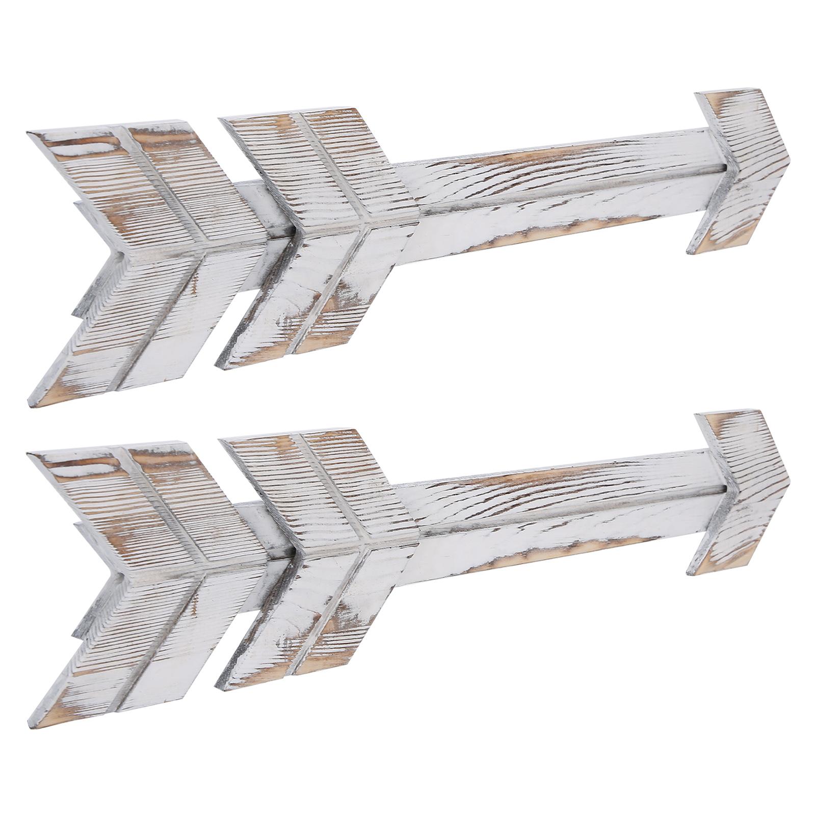 

2PCS Wooden Arrows Decor Sign Wall Art Decor Farmhouse Courtyard Wedding SuppliesWhite