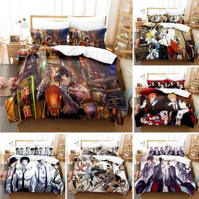 Anime Bungo Stray Dogs Beddengoed Set Cartoon Dekbedovertrek En Kussenslopen Queen Volledige Maat Kinderen Cadeau Decor Huis Beddengoed