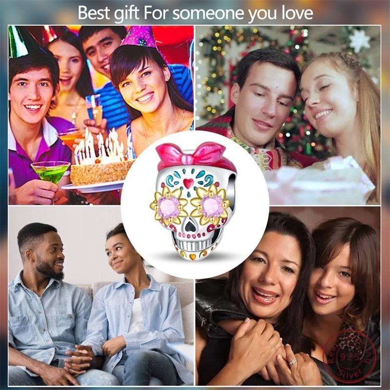 100% Copper Skull Luminous Shiny Zirconia Beads 3Mm Diy Holiday Exquisite Jewelry Gift Making