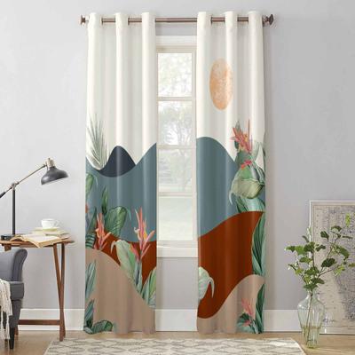 Tende da finestra con foglie astratte geometriche Boho per soggiorno, tende da camera da letto di lusso, tende da cucina, tende