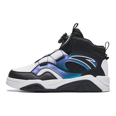 Kids Round Head Knob Wear-Resistant Shock Absorption High-Top Skate Shoes Kids Skate Shoes Black Blue 312318008H-6