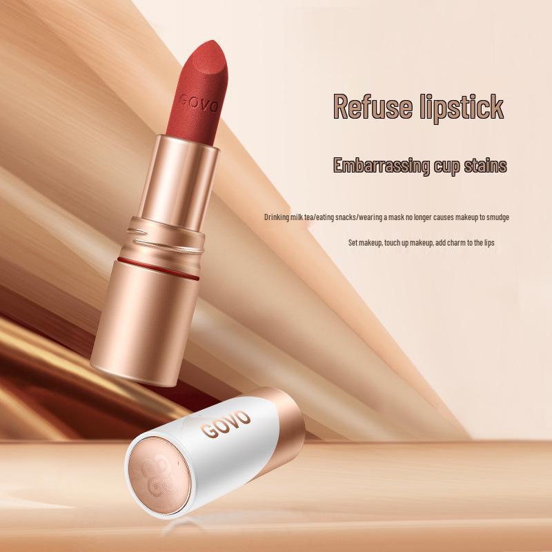 GOVO Pure Matte Non-Stick Velvet Lipstick - Queen Yellow for Brightening, Long-Lasting, Non-Fading Makeup