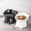 Elevated Cat Ear Plastic Cat Bowl,Raised Tilted Pet Food & Water Bowl for Cats,Anti-Vomiting Ceramic Pet Feeder Bowl