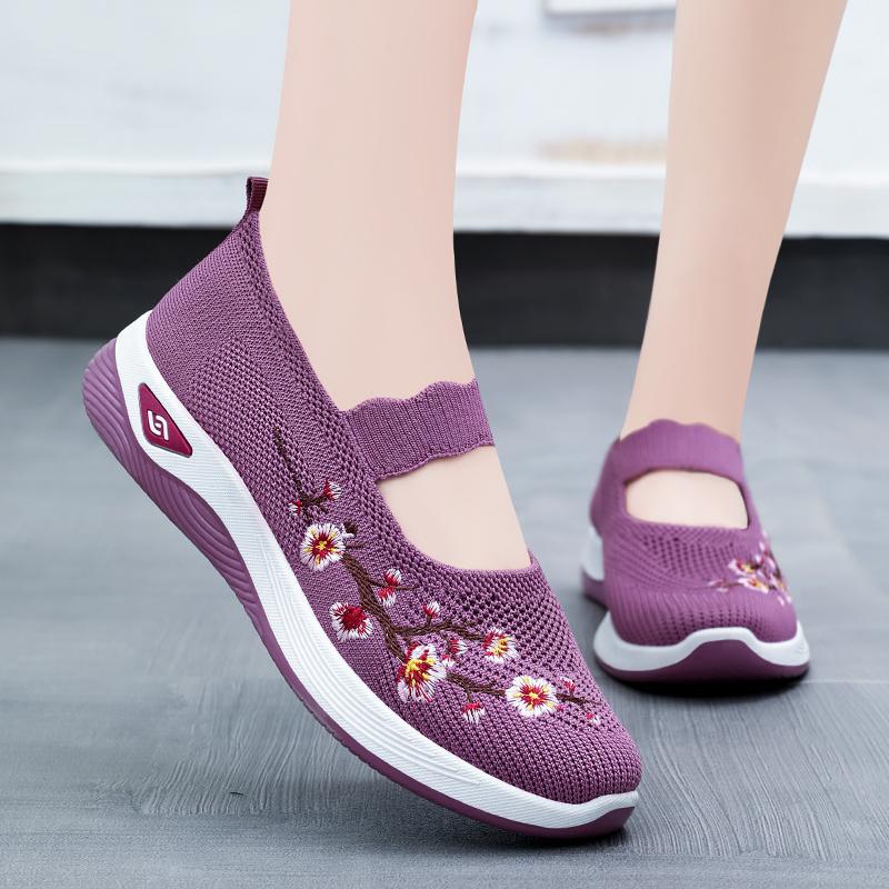 Spring New Women's Sports Shoes, Fashionable, Breathable, Lightweight, Non-slip, Wear-resistant, Casual Sports Shoes Flat Shoes