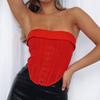 Women Sexy Strapless Tube Tops Bustiers Backless Off Shoulder Irregular Hem Camis Skinny Corsets Tank Streetwear 2023