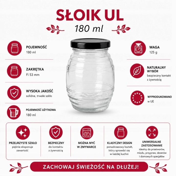 Glazen pot UL180 ml voor honing jam kruiden cadeau diy decoratieve pot