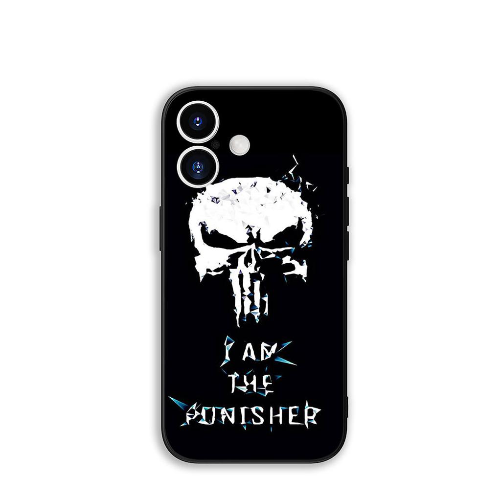 for Apple iPhone 16 15 14 Plus 13 12 Mini 17 Pro Max + ProMax 16E Air 15+ Phone Cover Case Marvel The Punisher Casing