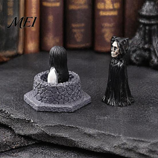 Halloween Aquarium Ornaments Miniature Resin Ornaments, Micro Landscape Desktop Decor, Horror Small Statue Decor Scene Accessories for Fish Tank Moss