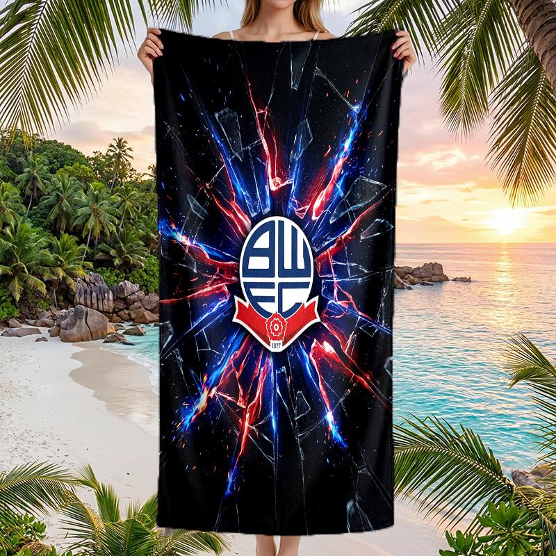 Bolton Wanderers FC Print Quick Dry Beach Towel Microfiber Absorbent Portable Travel Swimming Towel