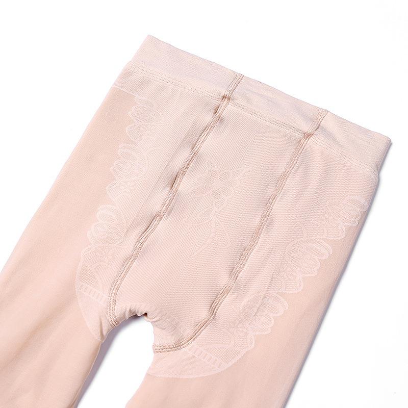 Double-layer Bare-leg Leggings Fake Meat Autumn and Winter Women's Meat Skin Tone Fleece Thickened Double-layer Warm Leg Pants