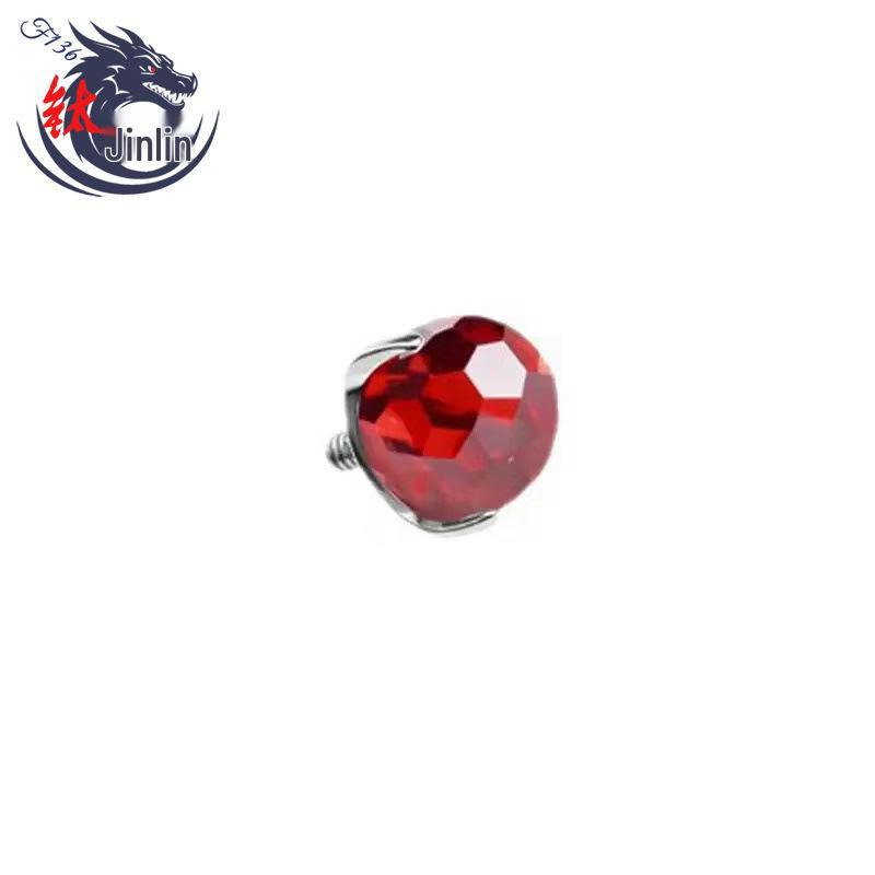 F136 Titanium Zirconia Stud Earrings: Multi-color Diamond Inlaid, Fashionable Piercing Accessories for Trendy Men & Women