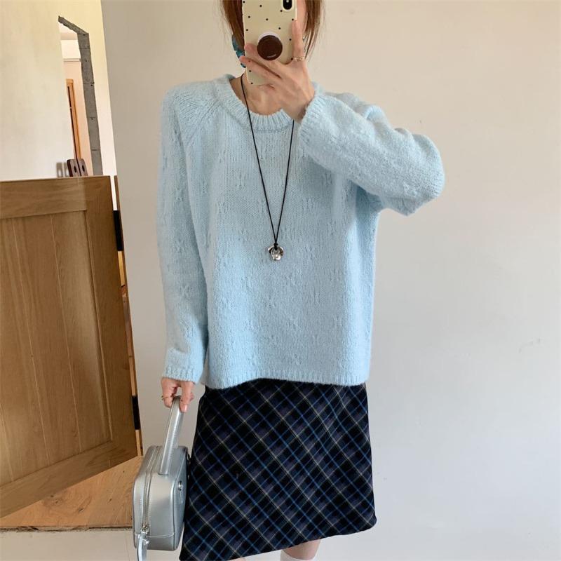 Autumn and Winter New Design Round Neck Linked Pullover Sweater Women Wear Gentle Lazy Wind Knitted Sweater Top