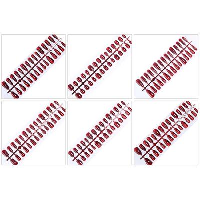 Cats Eye Press On Nail Almond/Square/Coffin Fake Nail Glossy Acrylic Fake Nail Glues On Nail Wine Reds False Nail