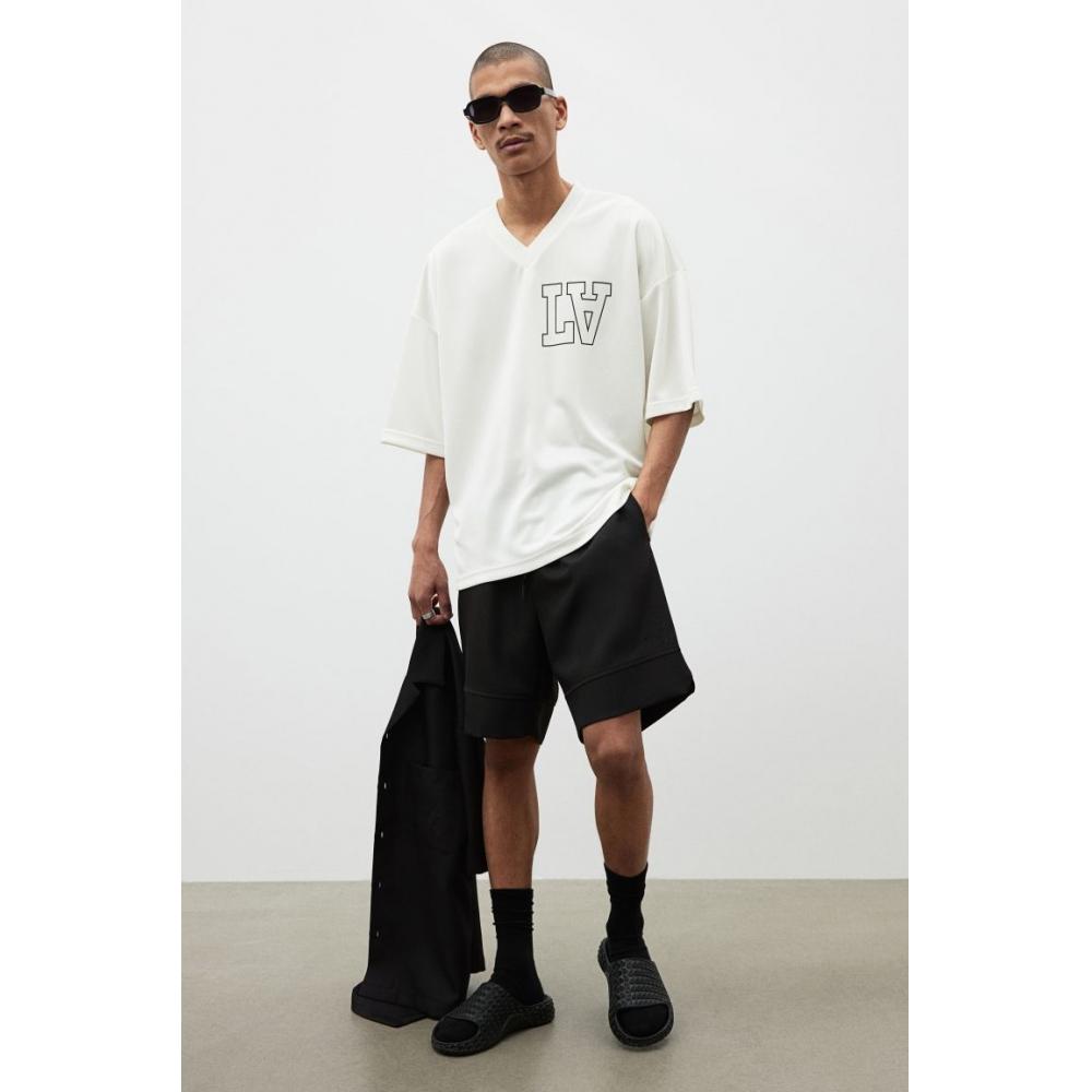 

HM Oversized-футболка из сетки с принтом, белая, Лос-Анджелес