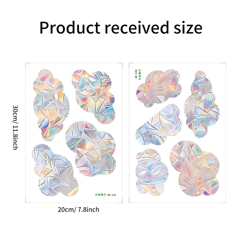 Colorful Window Sticker Rainbow Prism Butterfly Static Glass Sticker PVC Anti-collision Crash Glass Home Decor