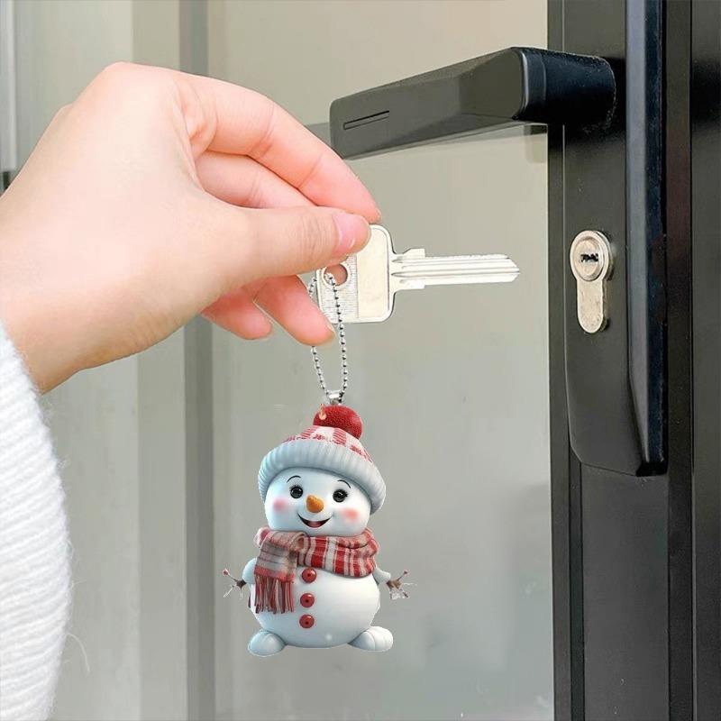 New Product Cute Cartoon Christmas Snowman Car Hanging Home Christmas Tree Ornament Pendant Christmas Decoration Backpack Key Pendant