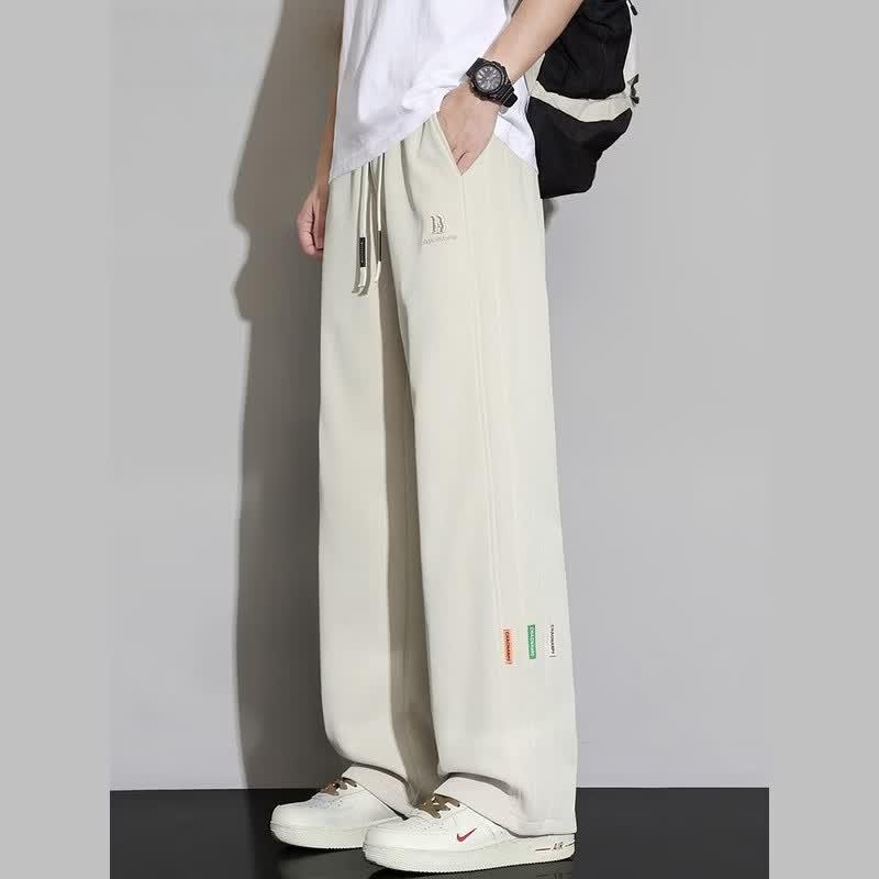 Yalu Men's Ice Silk Loose Straight Casual Pants