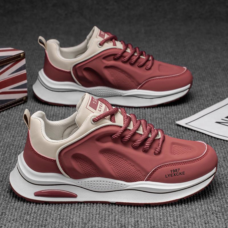 

Новые модные мужские кроссовки Four Seasons с толстой подошвой для студентов и мальчиков, трендовые кроссовки с мягкой подошвой, дышащие, повседневные кроссовки для бега 44 красный