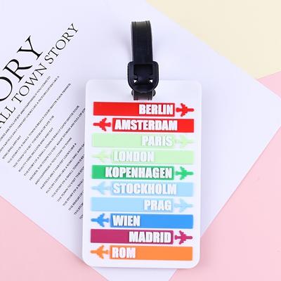 4pcs Kids Luggage Tags Cartoon Letter Name Pendant School ID Cover Anti Loss Travel Accessories