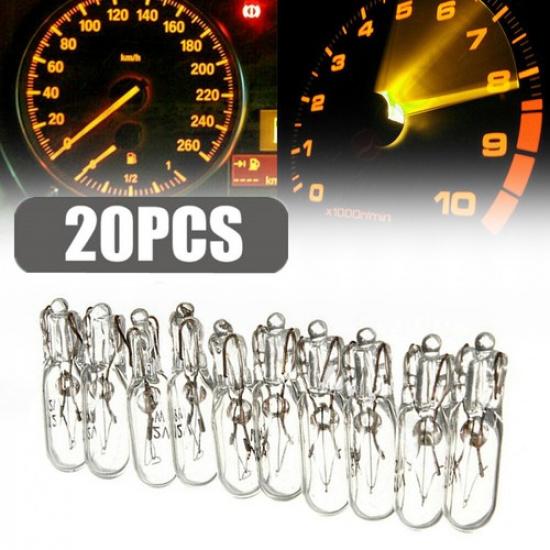 20Pcs Amber T5 12V Bulbs For Car trument Cluster Dash Lights Lamp Accessories