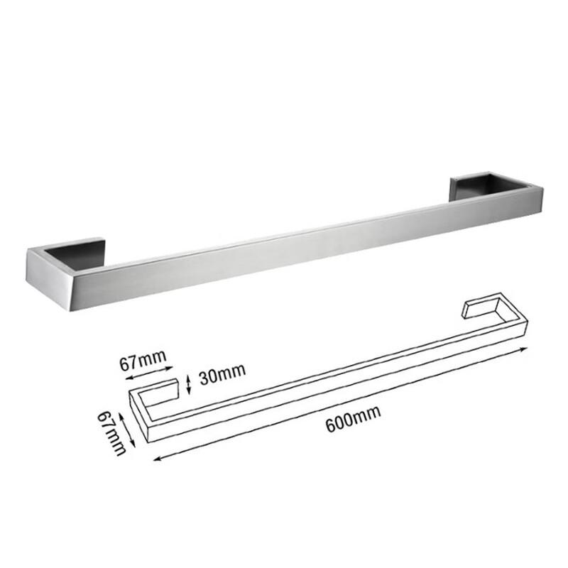 MDNG Brushed Wall-Mounted Single Towel Bar