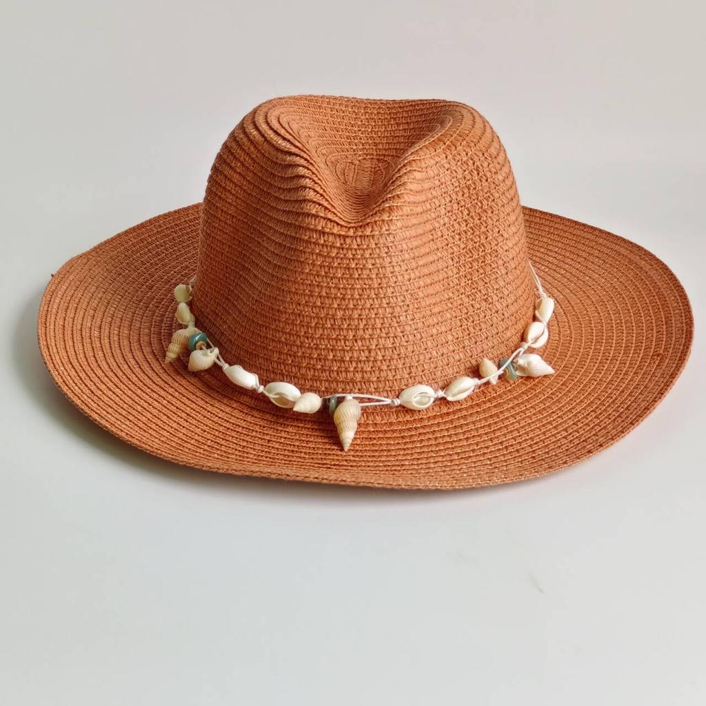 Summer Straw Hat Bohemian Shell Accessories Men and Women Straw Hat Sun Hat Candy Straw Hat Summer Hat  Chapeau