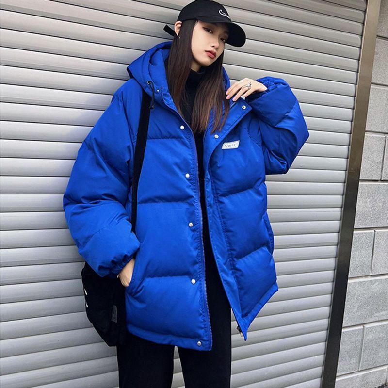 

Новое зимнее модное свободное пальто для женщин, утолщенная одежда для хлеба с хлопковой курткой M синий