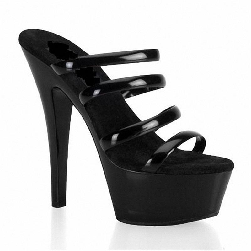 

2025 new Internet celebrity transparent fish mouth sandals women s new summer leak toe stiletto high heels white cool slippers outside 46 чёрный