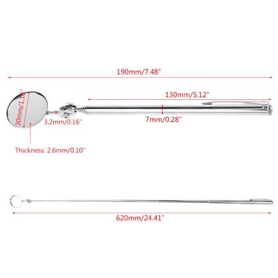 55 cm Teleskop-Inspektionsspiegel, Auto-Winkelansicht, Werkzeugreparatur, ausziehbar bis zu 22 Zoll, 55 cm, universell