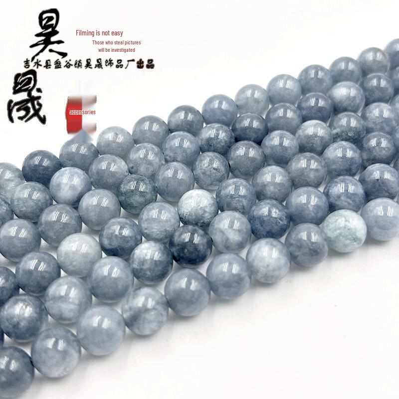 Jadeite Chalcedony Green Beads: Round Bracelet Accessories, Jade Stone Earrings, Pendants & Tassel Spacer Beads.