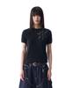 AAKAM Ribbed Star Ringer Top (Black)